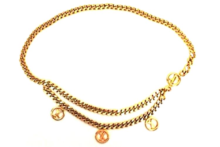 Paloma Picasso Gold Finished Medallion Chain Belt Iconic Italian Design Picasso