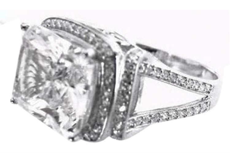 12.40ctw Creation Diamond 18k White Gold Overlay 925 Silver