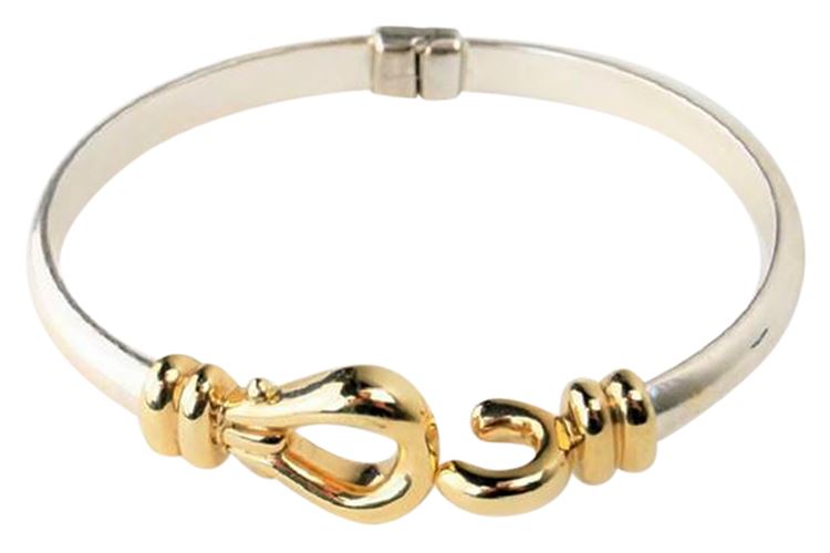 14K Gold & sterling Bangle Bracelet