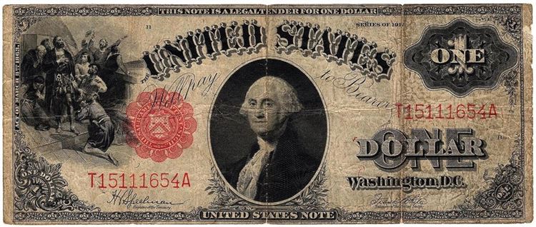 1917 Large Series $1 United States Legal Tender Note US