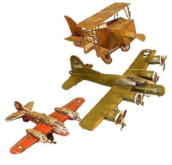 SET OF THREE (3) DECORATIVE MODEL AIRPLANES