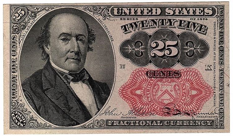 1874 25 Cent United States Fractional Currency Note