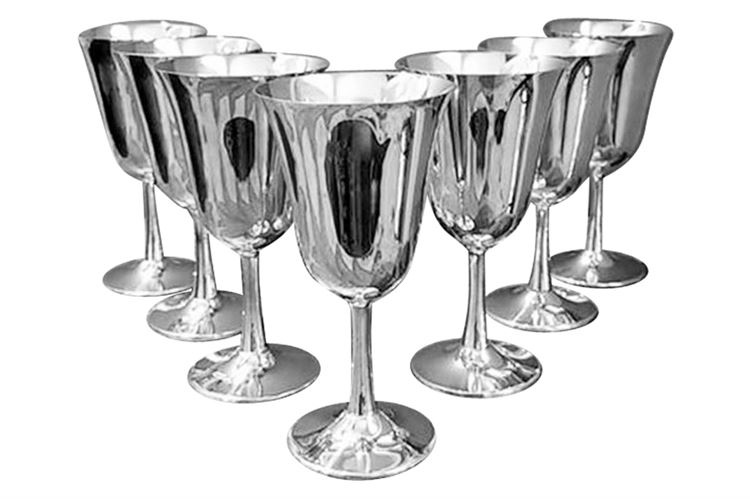 Set of 7 American Silver Goblets by Crescent Silverware