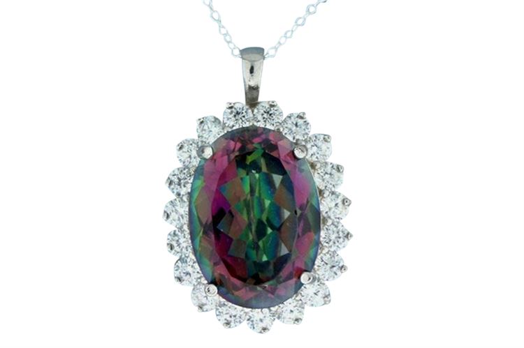 12.50 carat Mystic Topaz Pendant with 3cts