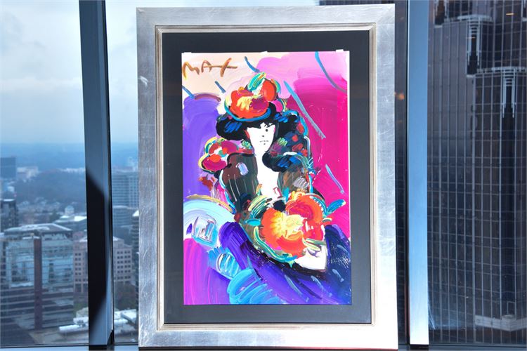 PETER MAX,  "Lady with Hat"  Lithograph