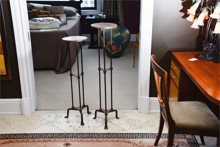 Two (2) Contemporary Cast Iron Stands