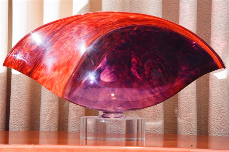 Victor Chiarizia Orange & Purple Glass Vessel