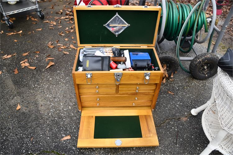 Wooden Tool Chest and Tools