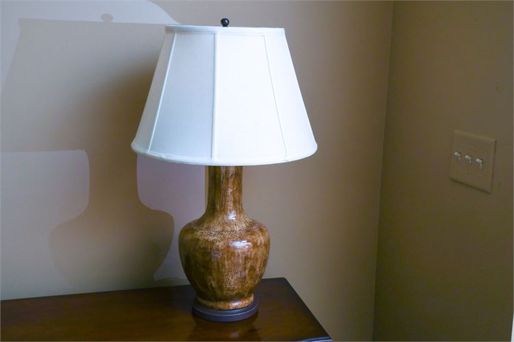 Brown Mottled Glaze Ceramic Table Lamp