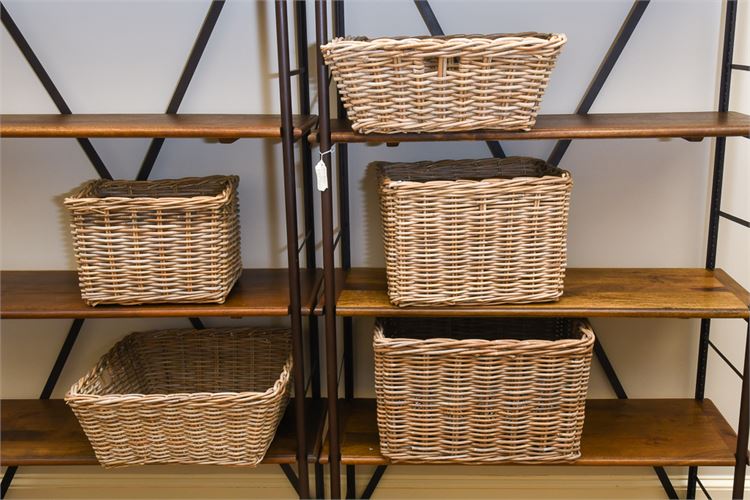 Group of Woven Baskets and Carpet Balls