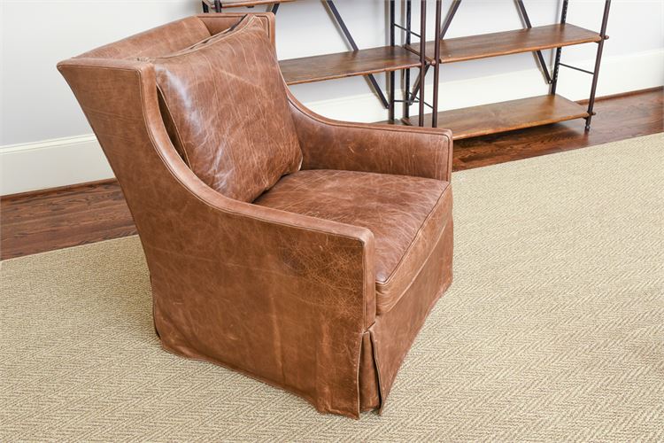 Superb Quality Swivel Leather Armchair