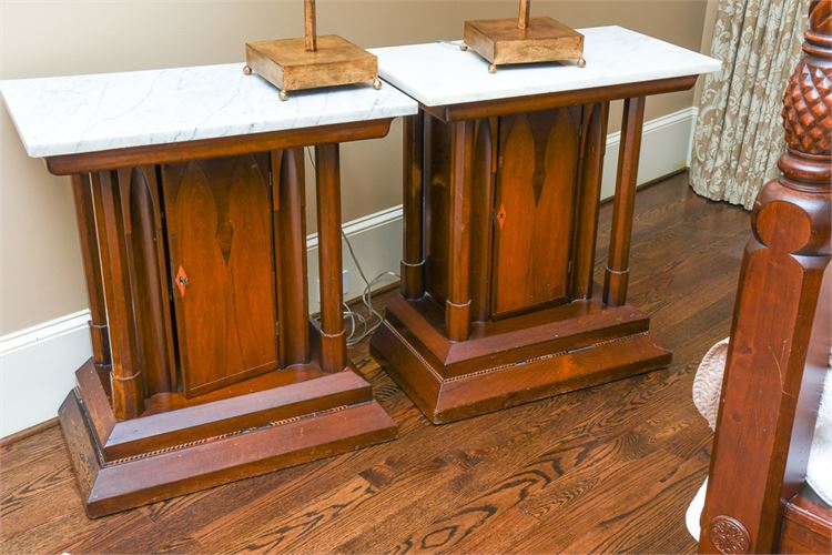 Pair Antique Console Alter Cabinets