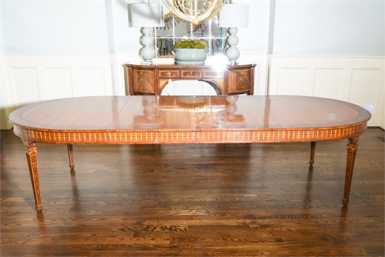 Large Parquetry Inlaid Dinning Table