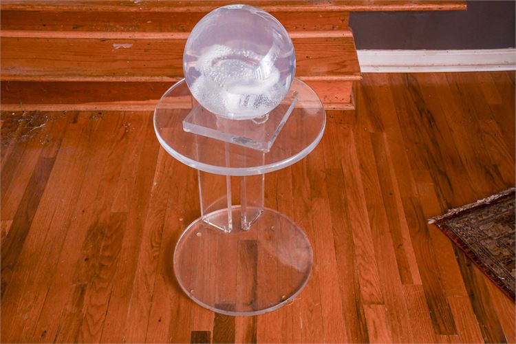 Lucite Sculpture With Stand