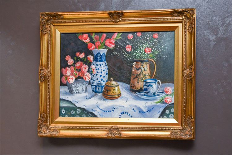 Signed Still Life Oil on Canvas