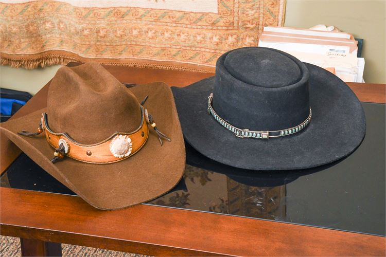 Two (2) Decorated Cowboy Hats