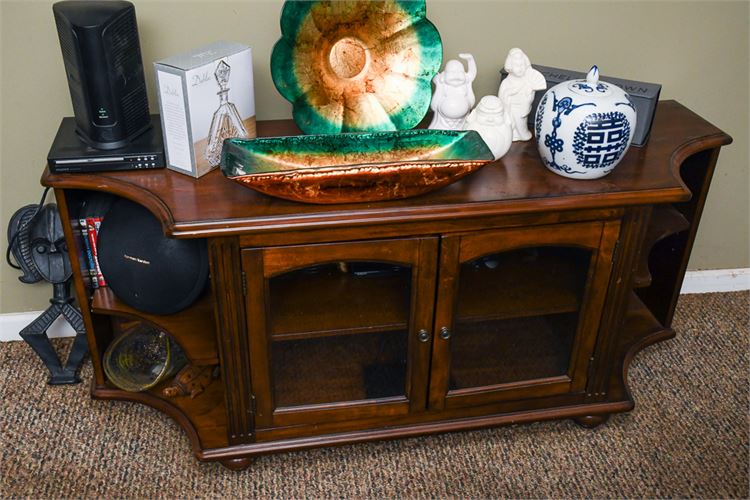 Open-Shelf Cabinet with Glass Doors