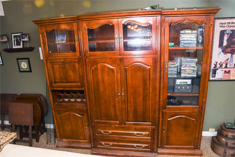 Glass Paneled Entertainment Cabinet