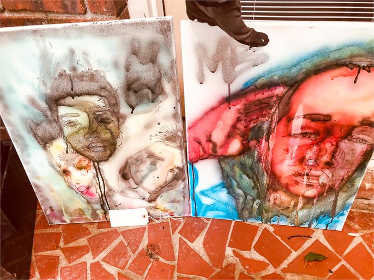 Two (2) Airbrushed Paintings