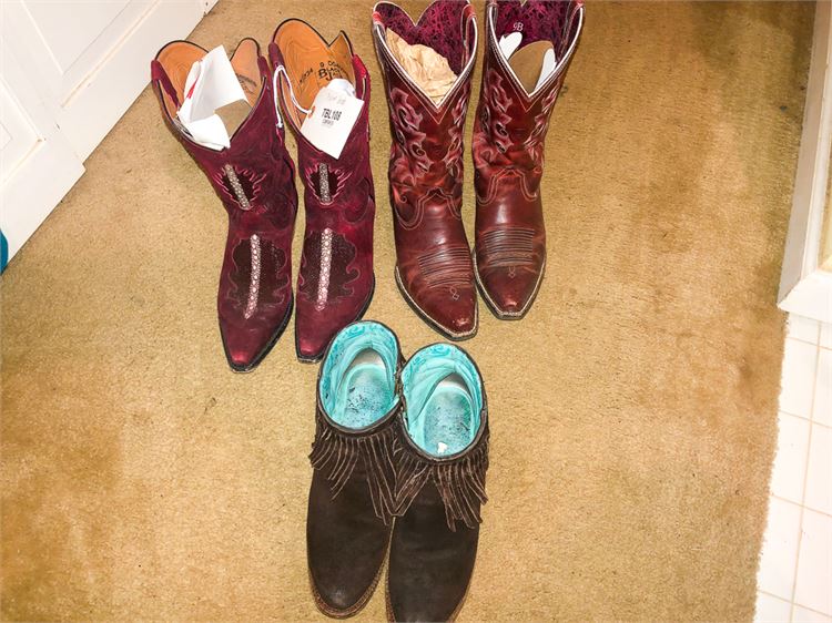 Three (3) Pairs of Women's Boots Including Ariat