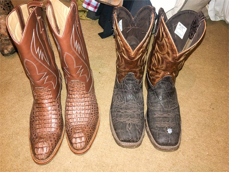 Two (2) Pairs of Leather Cowboy Boots