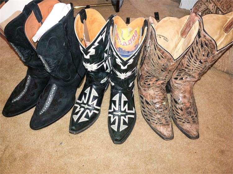 Three (3) Pairs of Cowboy Boots