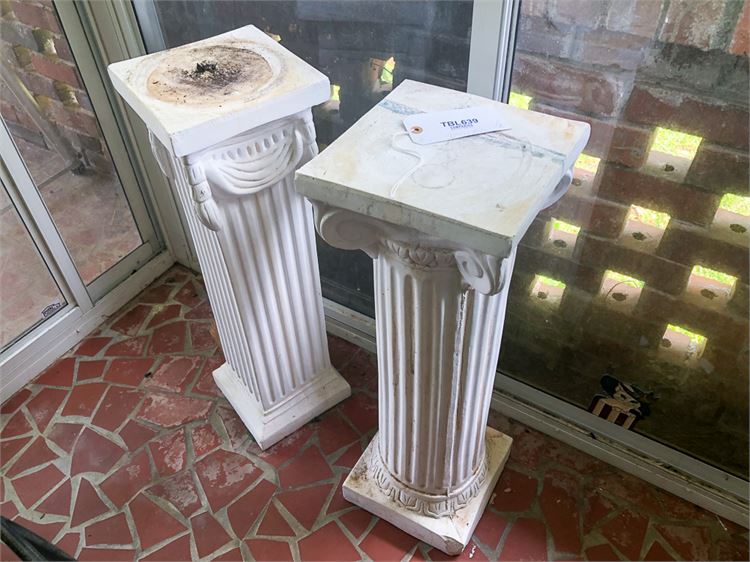 Pair (2) of Painted Wood Column Pedestals