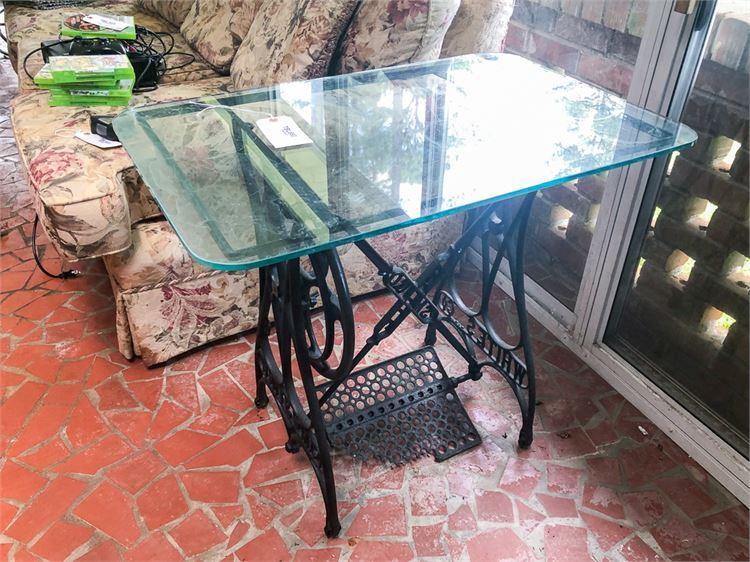 Glass Top Sewing Table