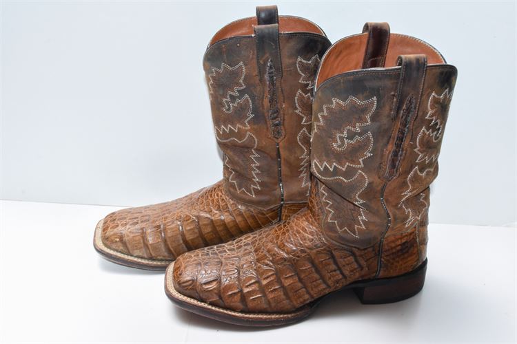 Pair of Dan Post Leather and Alligator Boots