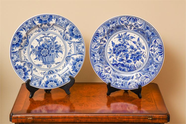 Two (2) Hand Painted Delft Plates