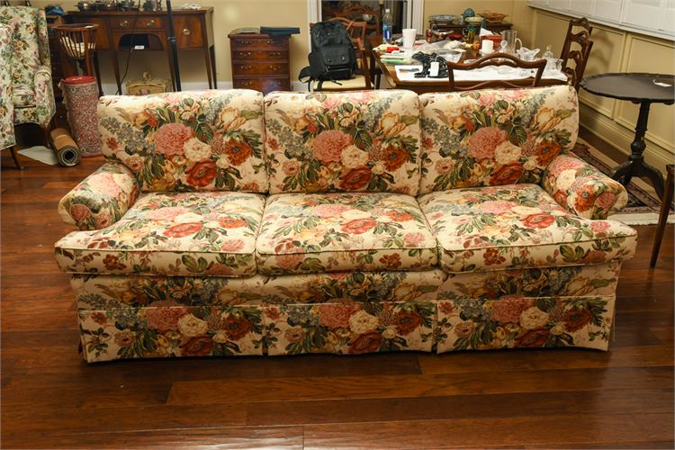 Floral Upholstered Sofa