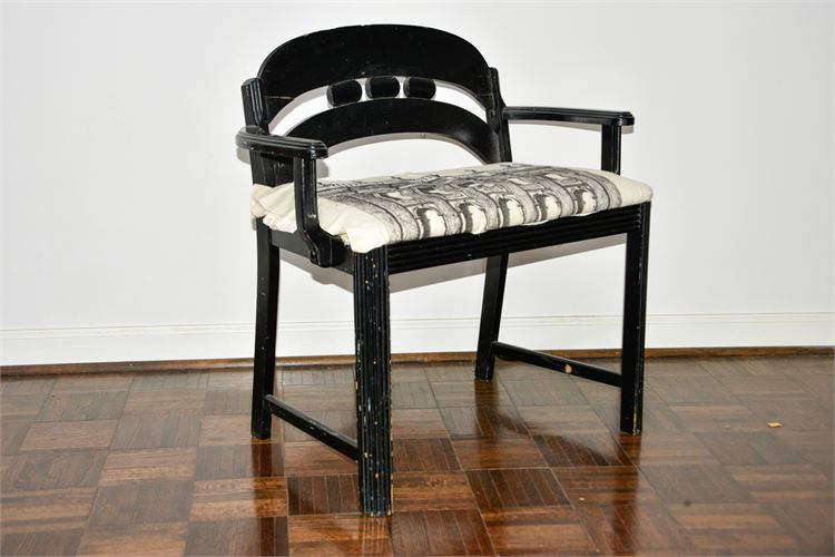 20th c Deco Style Ebonized Armchair