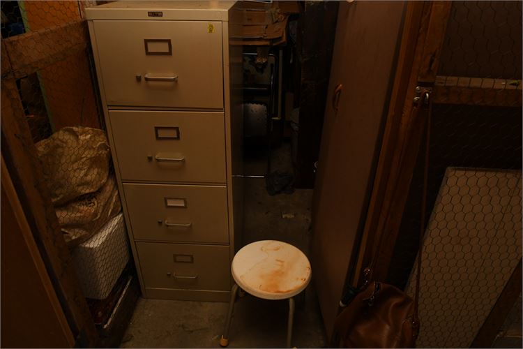 File Cabinet and Stool