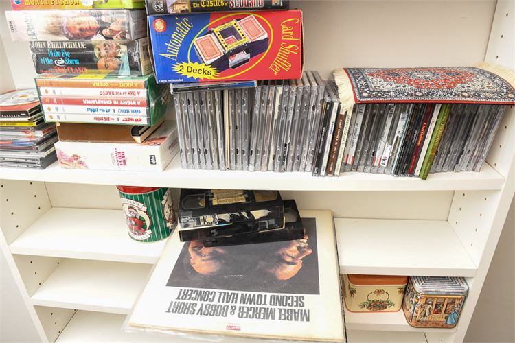 Group Lot of CD's, DVD's and Card Shuffler