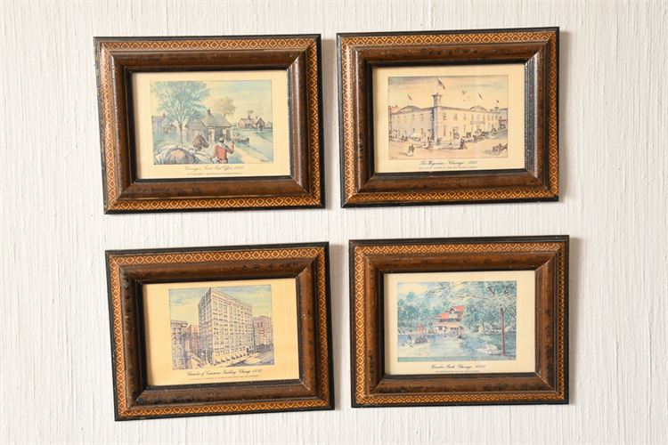 Set of Four (4) Vintage Prints of Chicago Landmarks