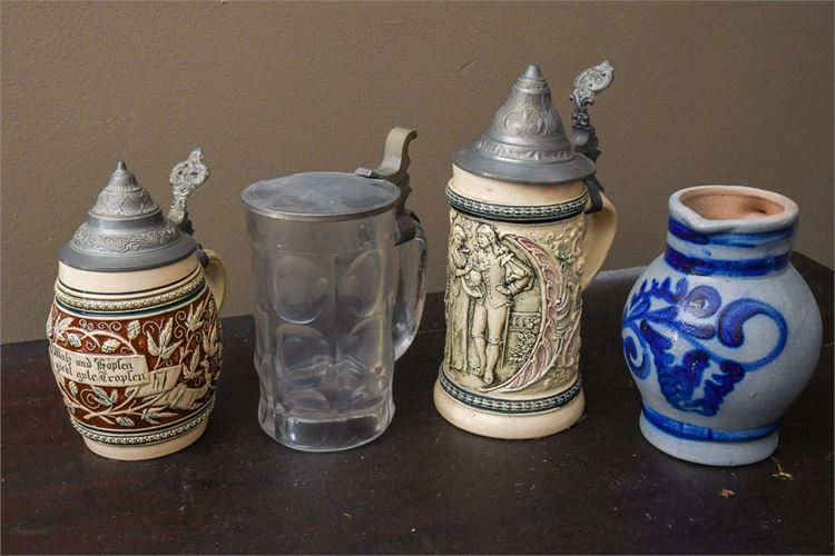 Group Lot of Decorative Tankards or Steins