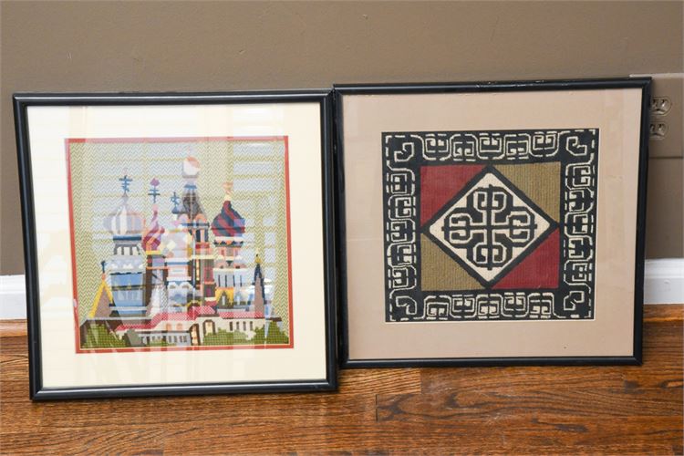 Two (2) Framed Needleworks