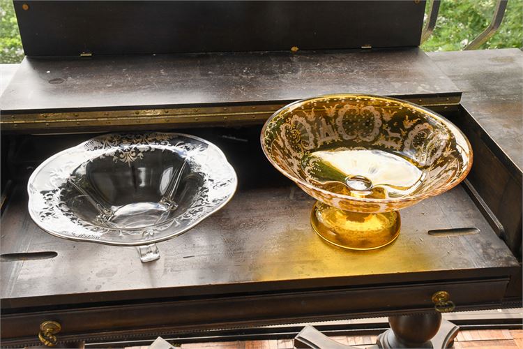 Two (2) Vintage Glass Compotes or Bowls