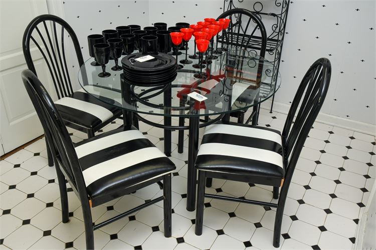 Contemporary Glass Top Dinette Set