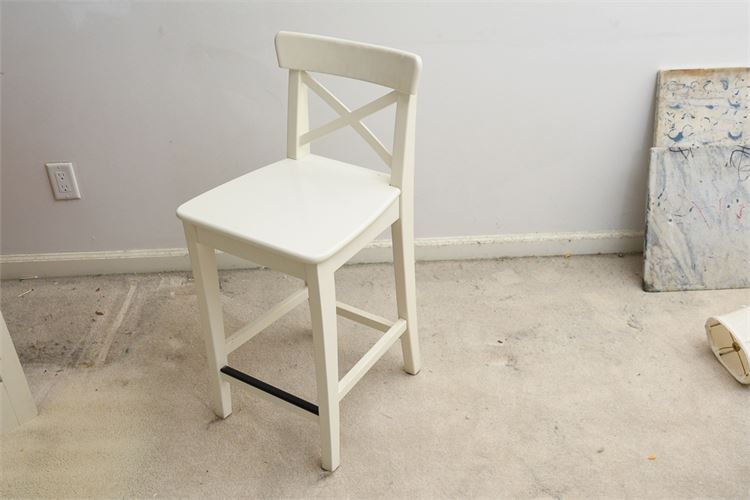 Farmhouse Style White Painted Stool