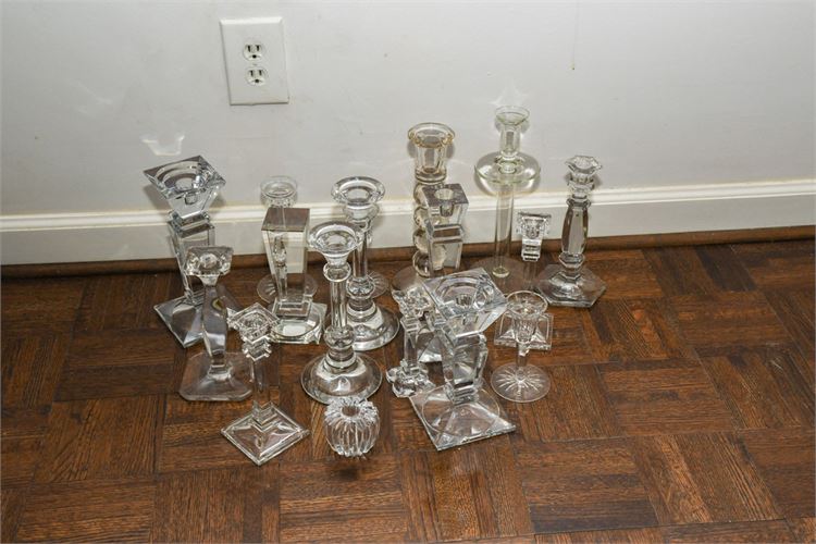 Group Lot of Glass Candlesticks