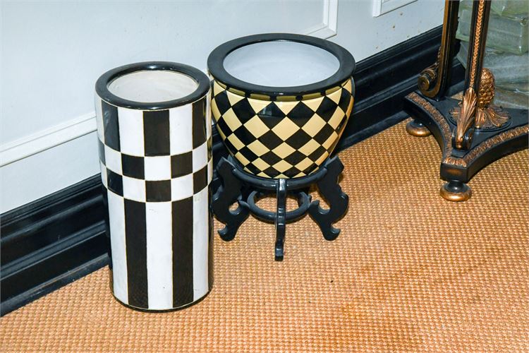 Two (2) Checkerboard Planters