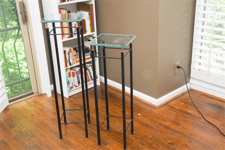 Two (2) Contemporary Metal Stands