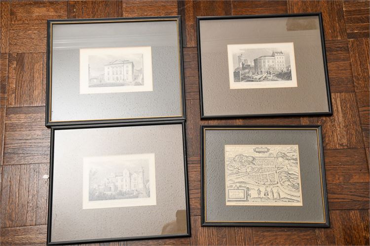 Lot of Four (4) Vintage Engravings