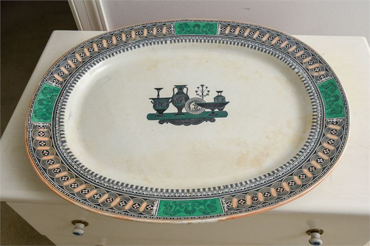 Rare 19th English Ironstone "Etruscan Vases" Platter