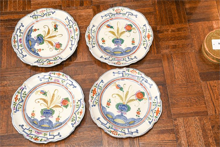 Set of Four (4) Hand Painted Italian Ceramic Plates