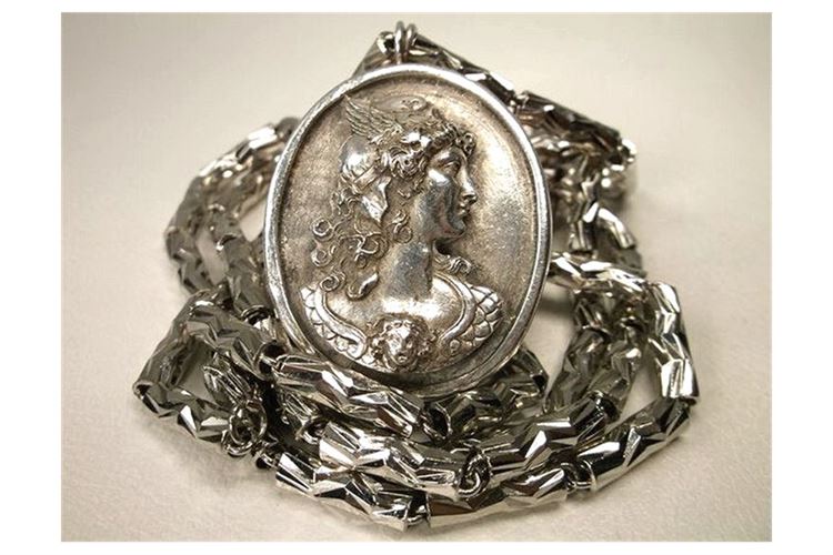 Art Nouveau .999 Fine Silver Athena Necklace