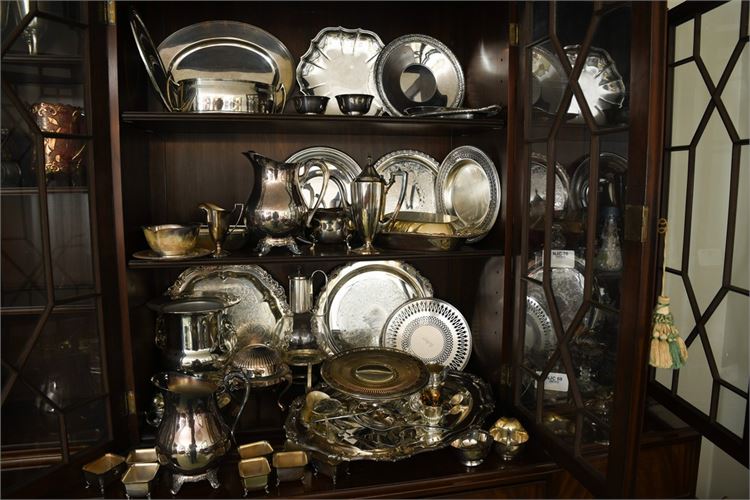 Large Group of Silverplated Objects