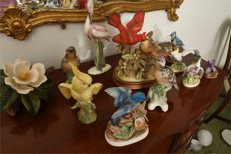 Group Lot Of Bird and Flower Figurines