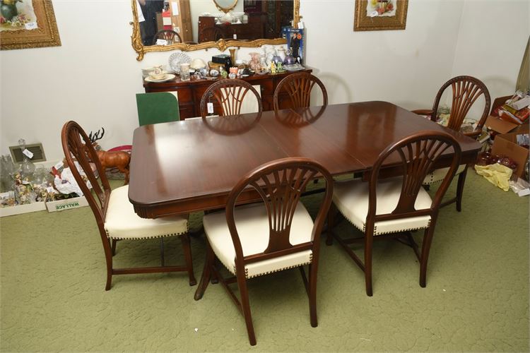 Mahogany Dinning Table and Six (6) Chairs